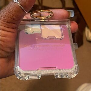 Clear and Pink Phone Case with Ring Holder